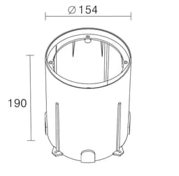 InGround mounting pot L view 2