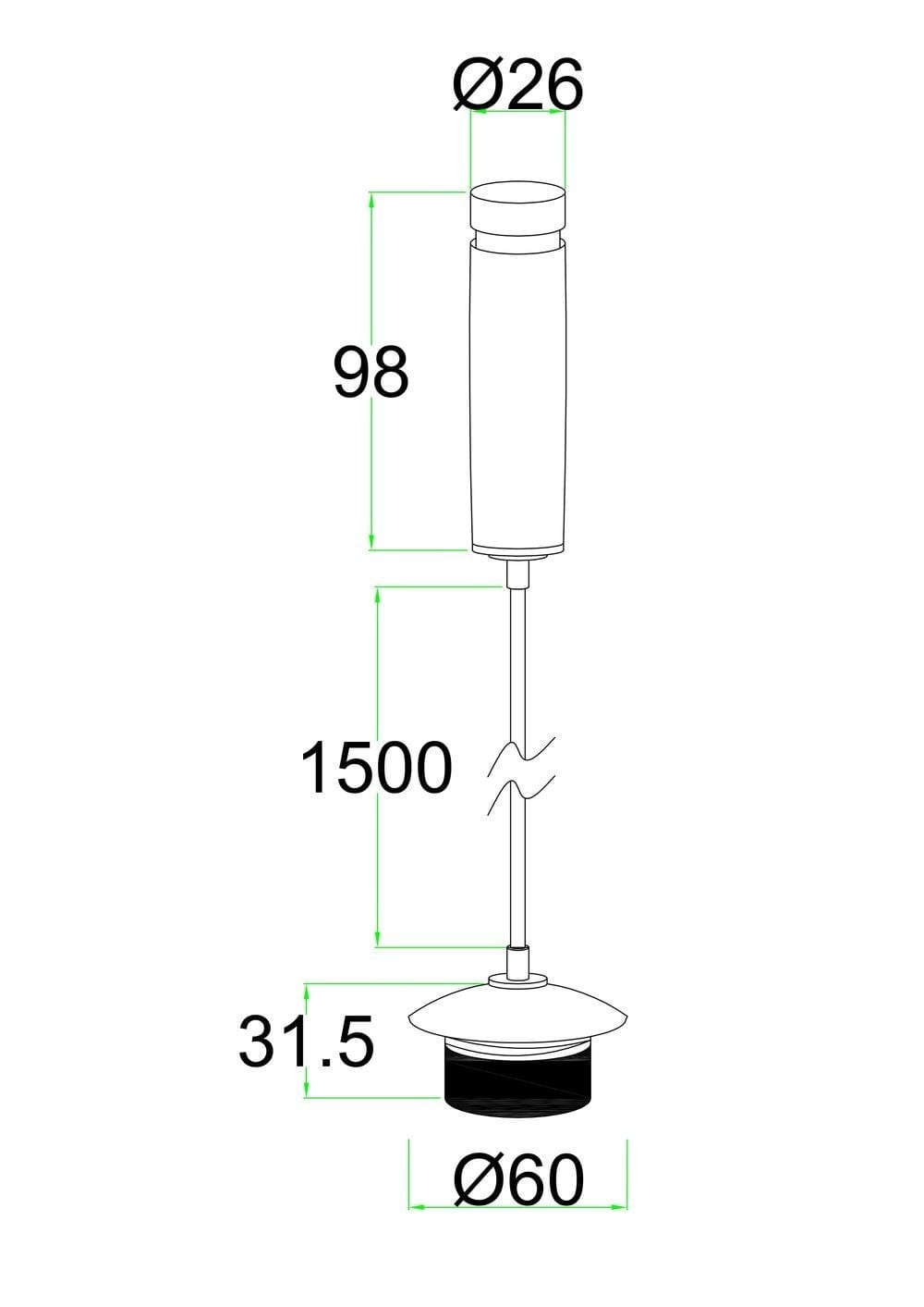 Sky Rail P2, excl. glass - Alternative view
