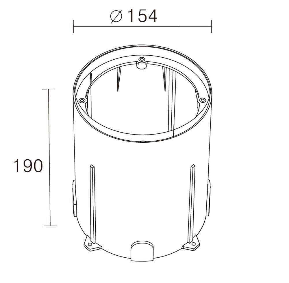 InGround mounting pot L - Alternative view