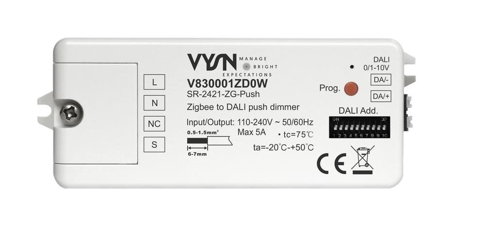 Zigbee to DALI push dimmer - Alternative view